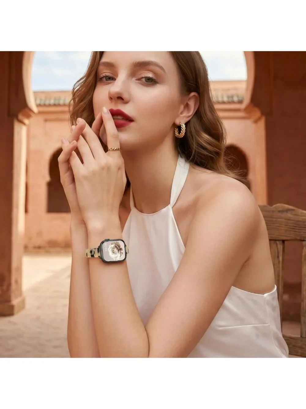 Slim Resin Band for Apple Watch - Lightweight Thin Bracelet Strap for Women